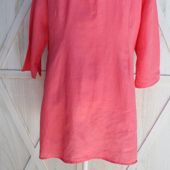 Eileen Fisher Irish Linen Button Up Tunic Top M - Picture 9 of 11